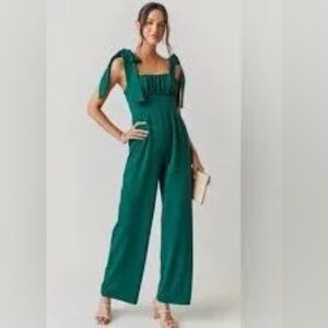 Francesca's Collections Teal Jumpsuit